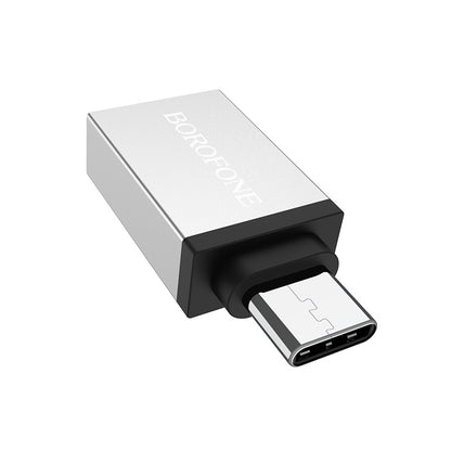 OTG USB-A - USB-C Adapter Borofone BV3, Silber
