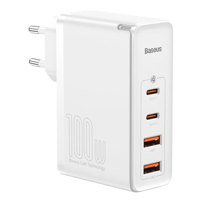 Netwerkoplader Baseus GaN2 Pro, 100W, 3A, 2 x USB-A - 2 x USB-C, Wit CCGAN2P-L02