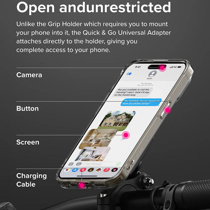 Ringke Quick & Go Phone Adapter for Bicycle Holder, Set of 2 pieces, Black