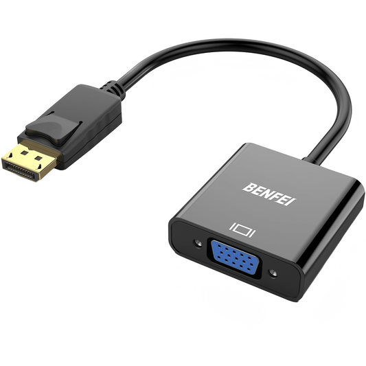 Adaptateur Vidéo Benfei, DisplayPort - VGA, 1080P, Noir
