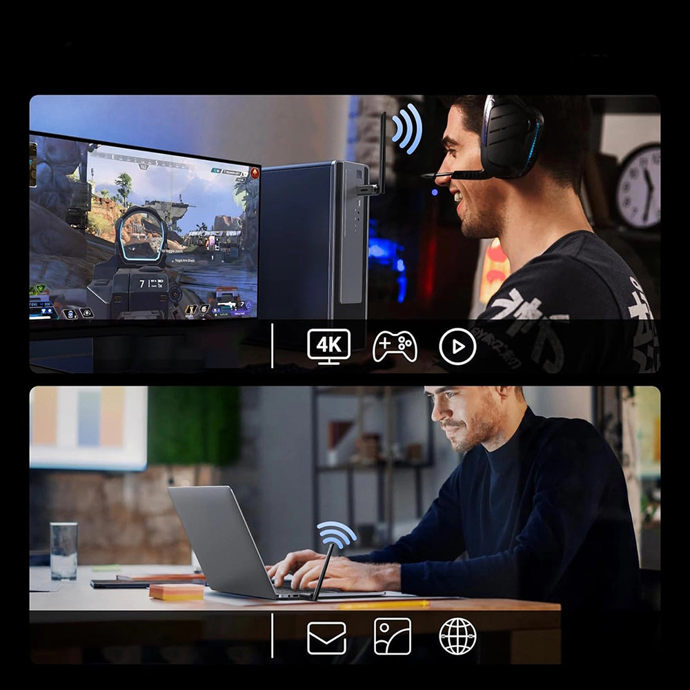 Draadloze Adapter UGREEN AX900 (75109), Dual Band, Wi-Fi 6, 600Mbps, Zwart