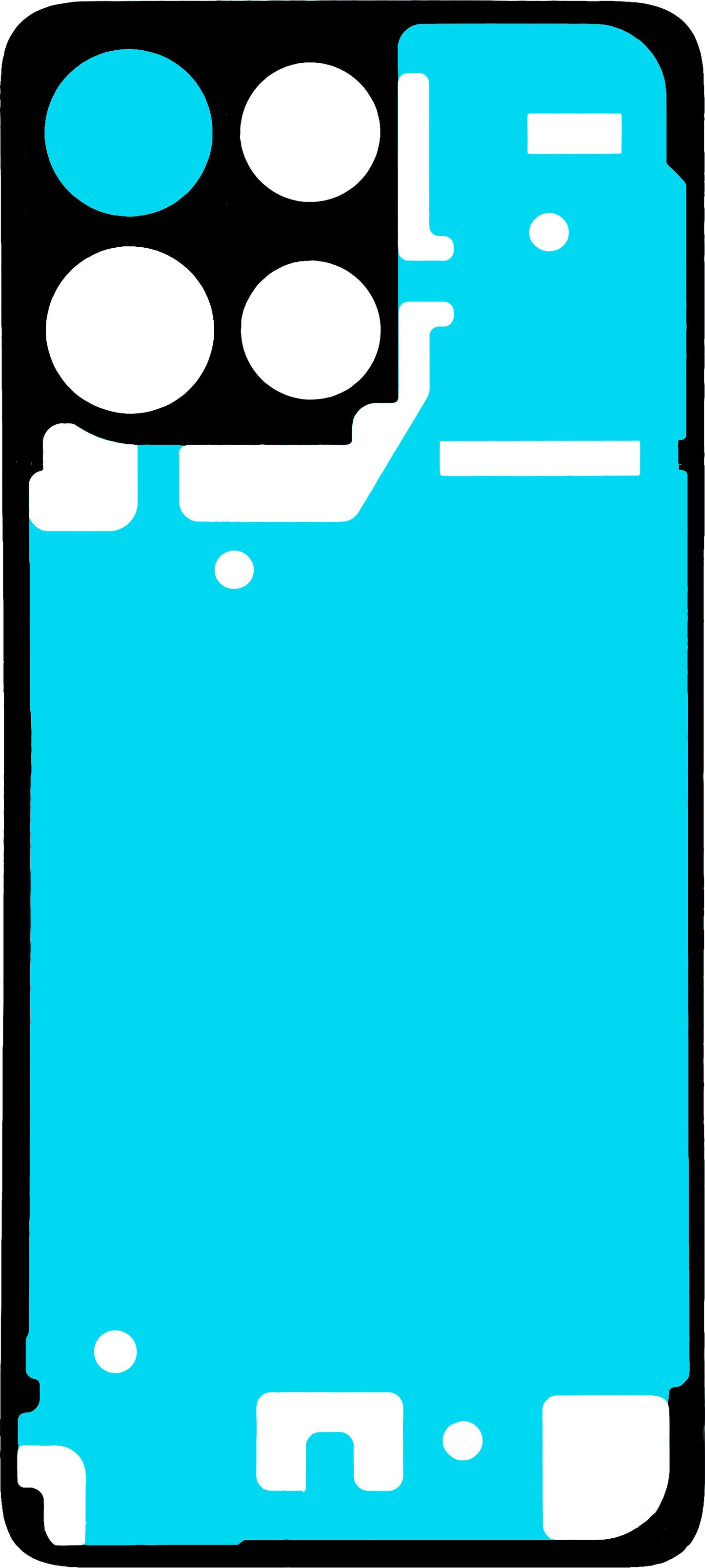 Lijm Batterijklep Motorola Moto G17, Service Pack S948F12616