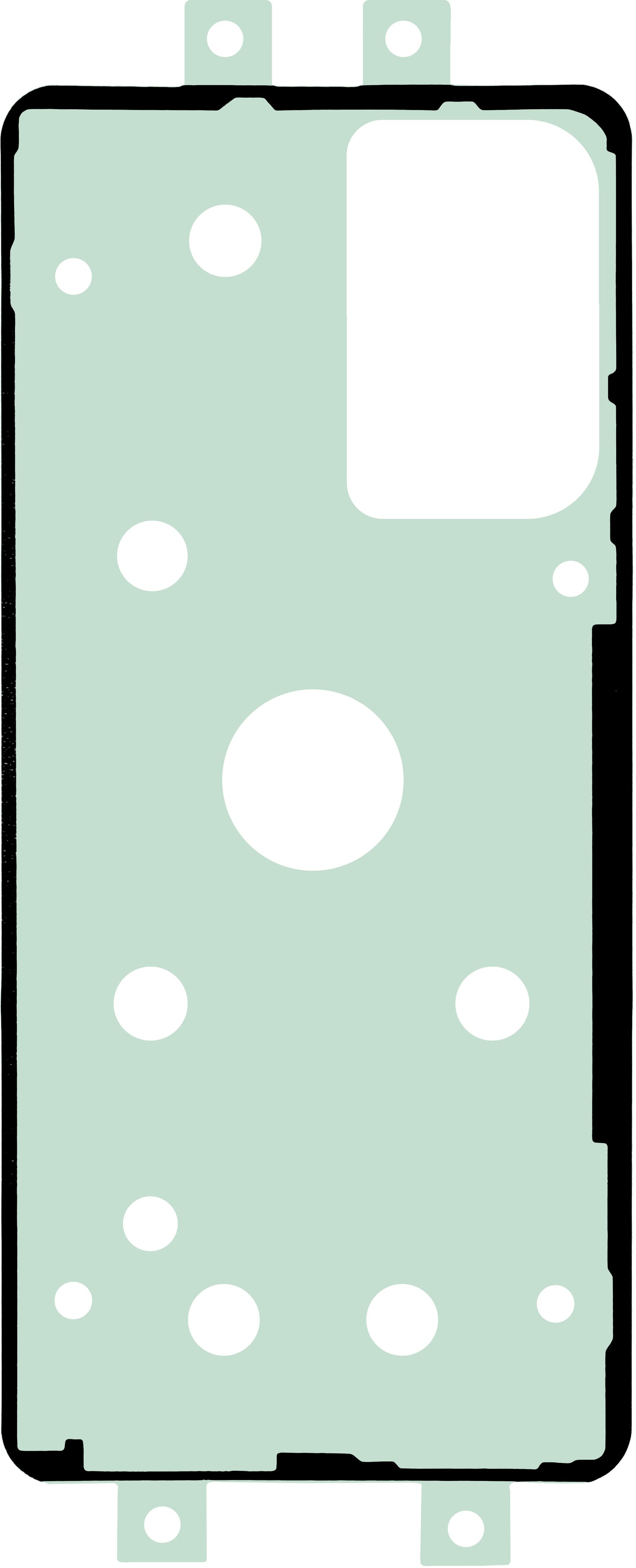 Adhésif Couvercle Batterie OEM, 155mm x 70mm