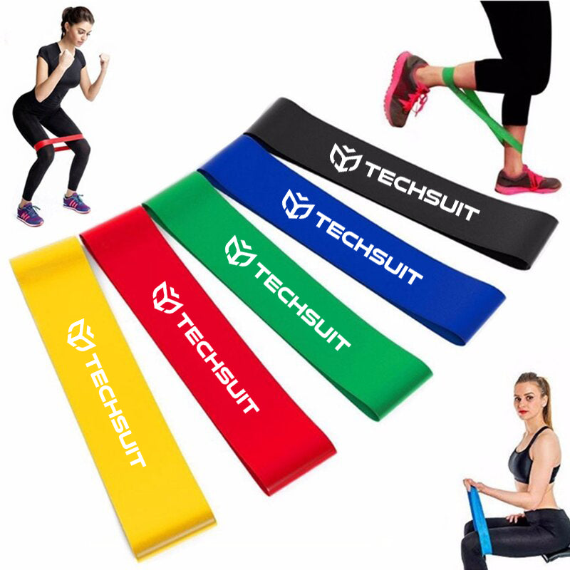 Fitness elastische band Techsuit TS-01, set van 5 stuks, multicolor