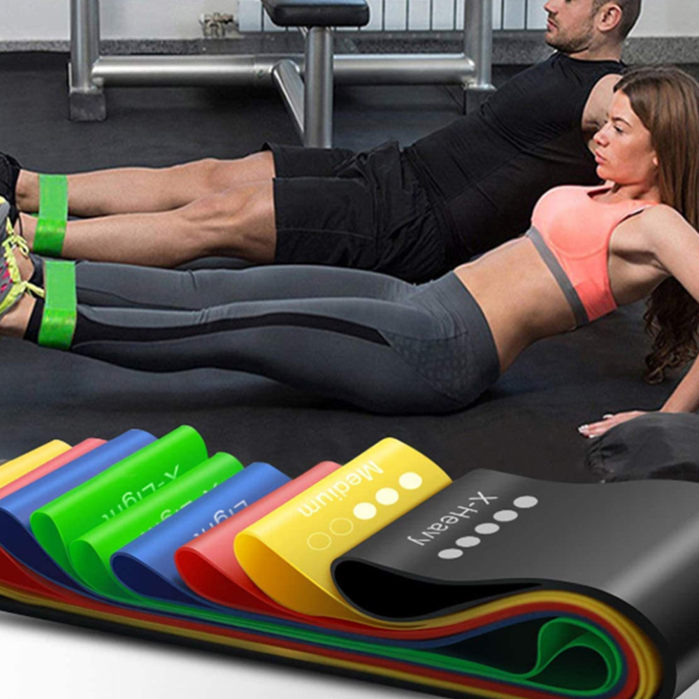Fitness elastische band Techsuit TS-01, set van 5 stuks, multicolor