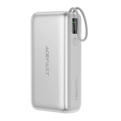 Externe Batterij Acefast M34, 20000mAh, 45W, QC + PD, 1 x USB-A - 2 x USB-C, Zilverkleurig