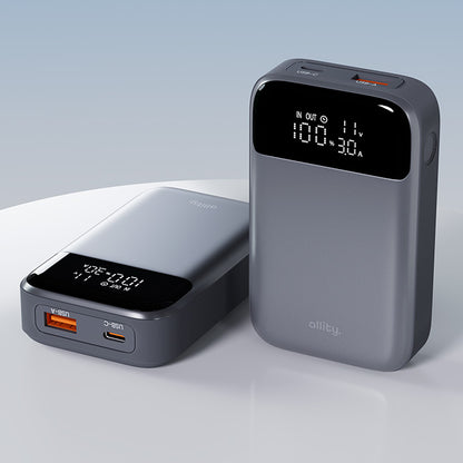 Externer Akku Allity. APB-200 PocketPower, 10000mAh, 33W, QC + PD, 1 x USB-A - 1 x USB-C, Grau