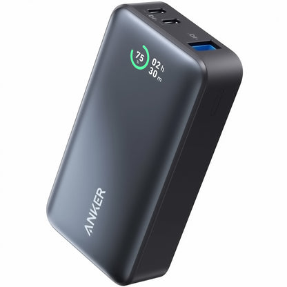Externe Batterij Anker 533, 10000mAh, 30W, QC + PD, 1 x USB-A - 2 x USB-C, Zwart A1256G11