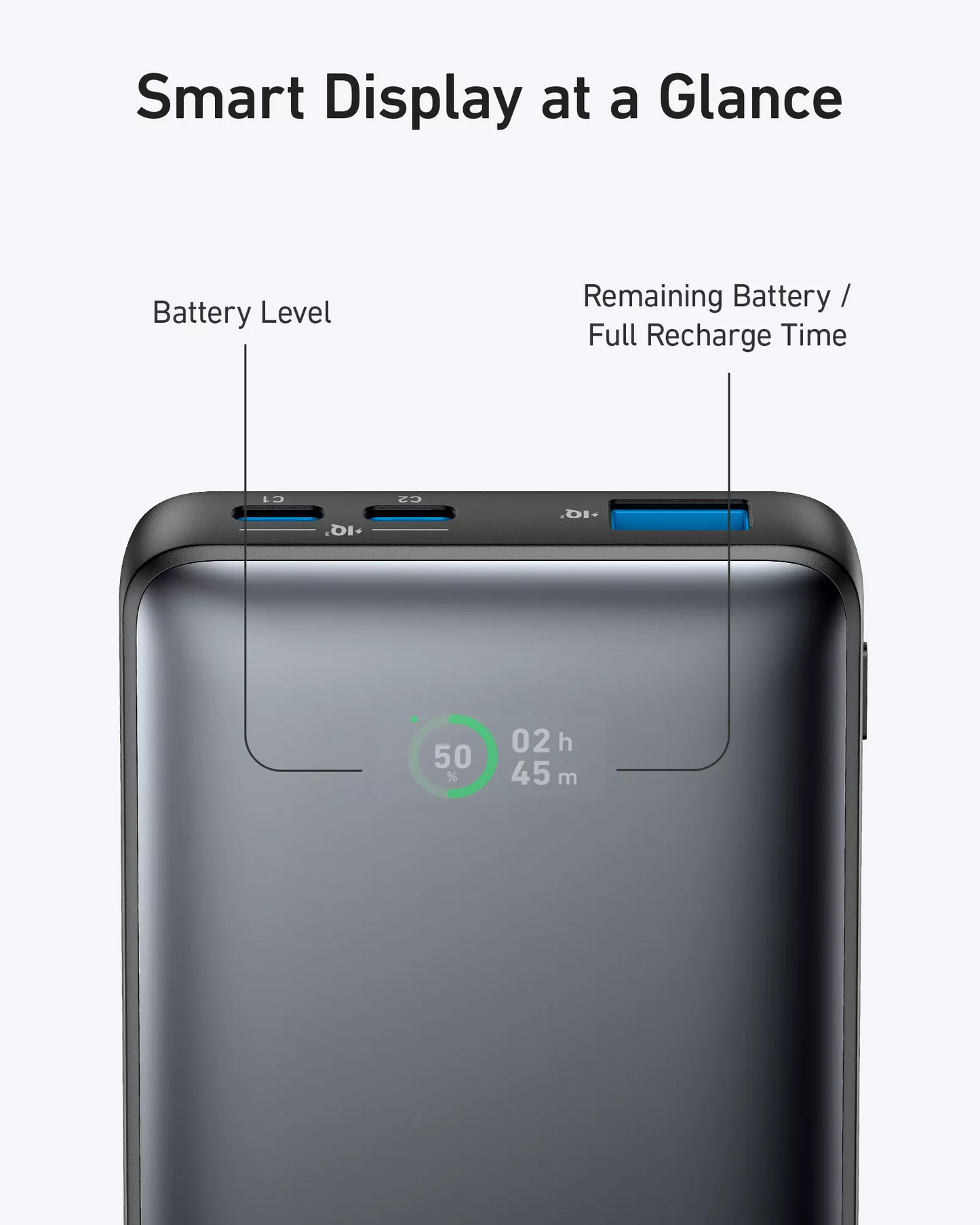 Externe Batterie Anker 533 PowerCore, 10000mAh, 25W, QC + PD, 1 x USB-A - 2 x USB-C, Schwarz A1249G11