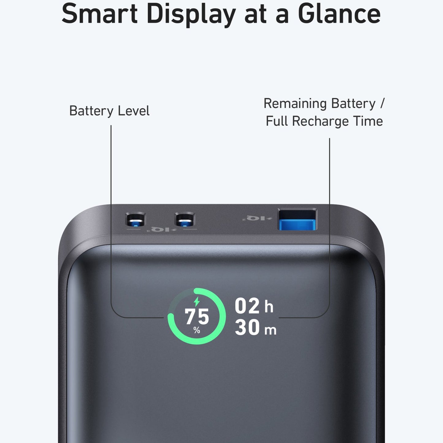 Externe Batterij Anker 533, 10000mAh, 30W, QC + PD, 1 x USB-A - 2 x USB-C, Zwart A1256G11