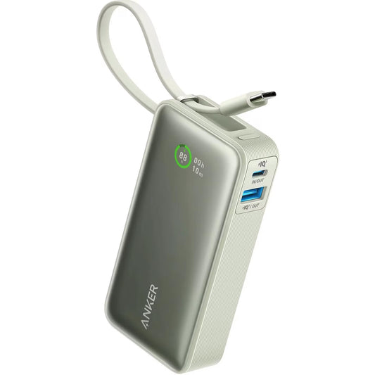 Anker Nano Externe Batterij, 10000mAh, 30W, QC + PD, 1 x USB-A - 2 x USB-C, Groen A1259G61