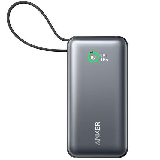 Anker Nano Externe Batterij, 10000mAh, 30W, QC + PD, 1 x USB-A - 2 x USB-C, Zwart A1259G11
