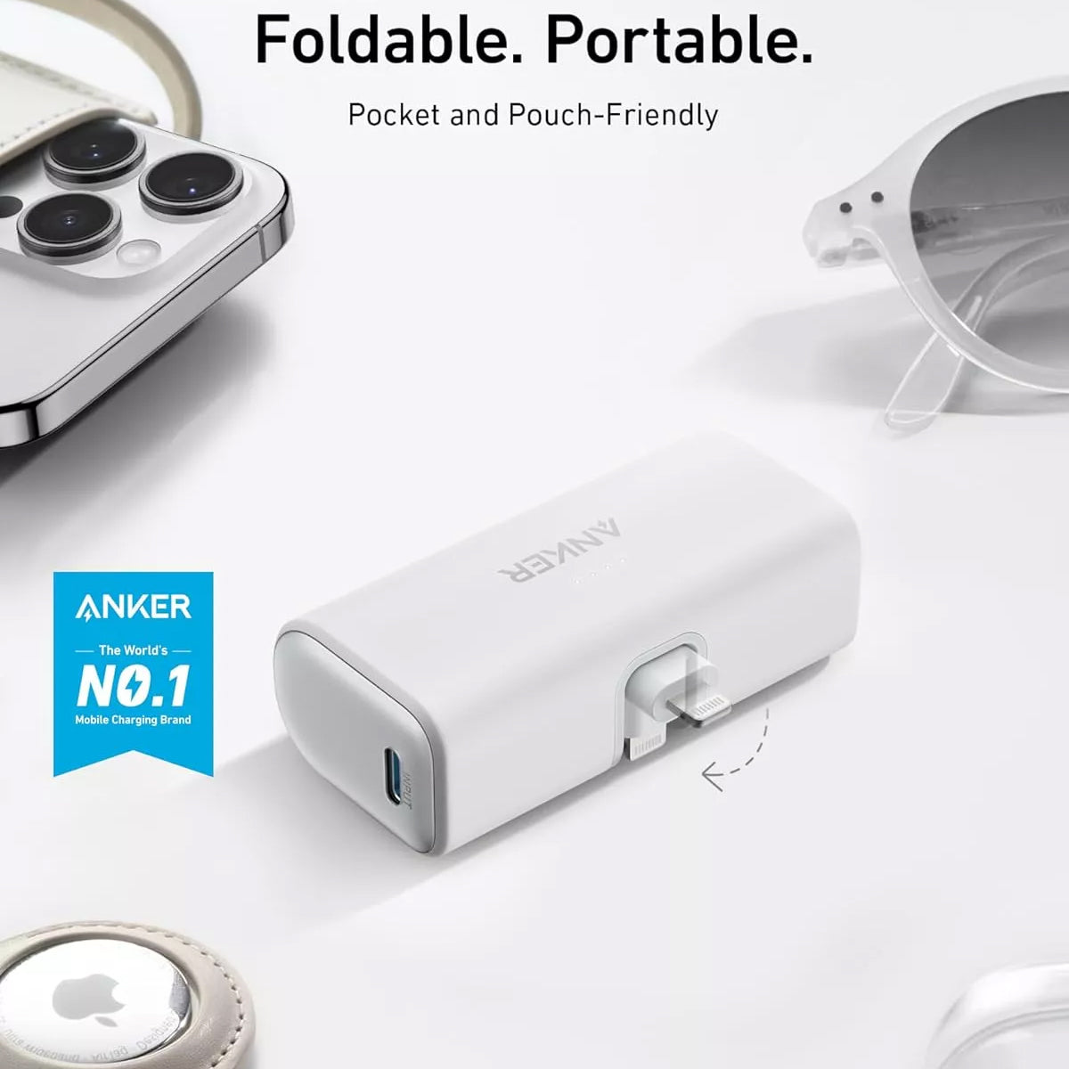 Batterie Externe Anker Nano, 5000mAh, 12W, 1 x Lightning, Blanche A1645G21