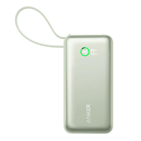 Anker Nano Externe Batterij, 10000mAh, 30W, QC + PD, 1 x USB-A - 2 x USB-C, Groen A1259G61