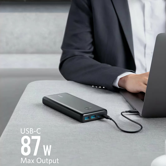Anker PowerCore III Elite Externe Batterij, 25600mAh, 87W, QC + PD, 2 x USB-A - 2 x USB-C, Zwart A1291H11