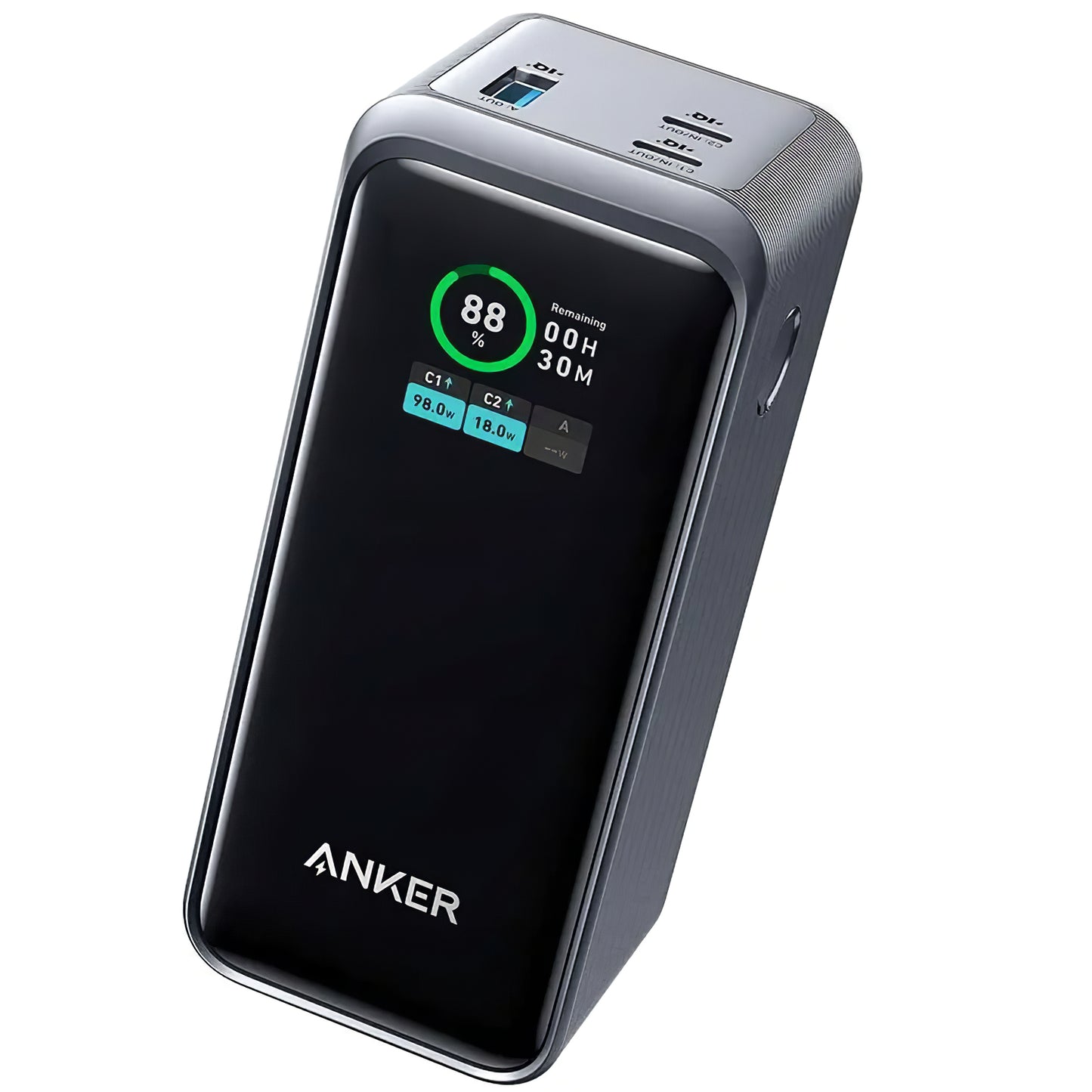 Batterie Externe Anker Prime, 20000mAh, 200W, QC + PD, 1 x USB-A - 2 x USB-C, Noire, Reconditionnée A1336011