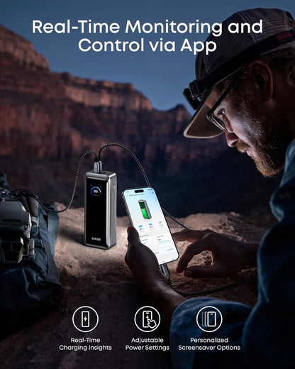 Anker Prime Externe Batterij, 26250mAh, 300W, QC + PD, 1 x USB-A - 2 x USB-C, Zwart A110AH11