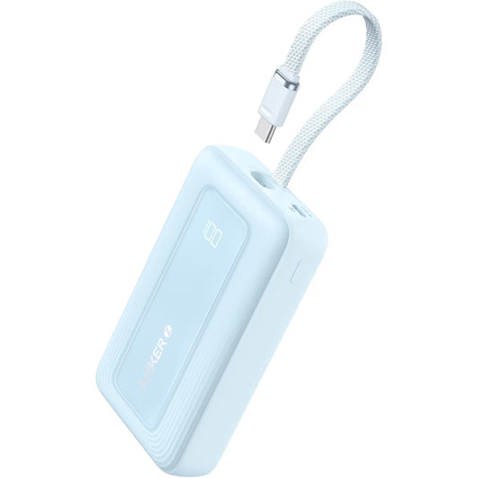 Externer Akku Anker Zolo, 10000mAh, 30W, QC + PD, 1 x USB-A - 2 x USB-C, Blau A1688031