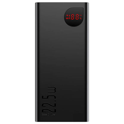 Externe Batterij Baseus Adaman, 20000mAh, 22.5W, QC + PD, 1 x USB-C - 2 x USB-A, Zwart PPAD070101