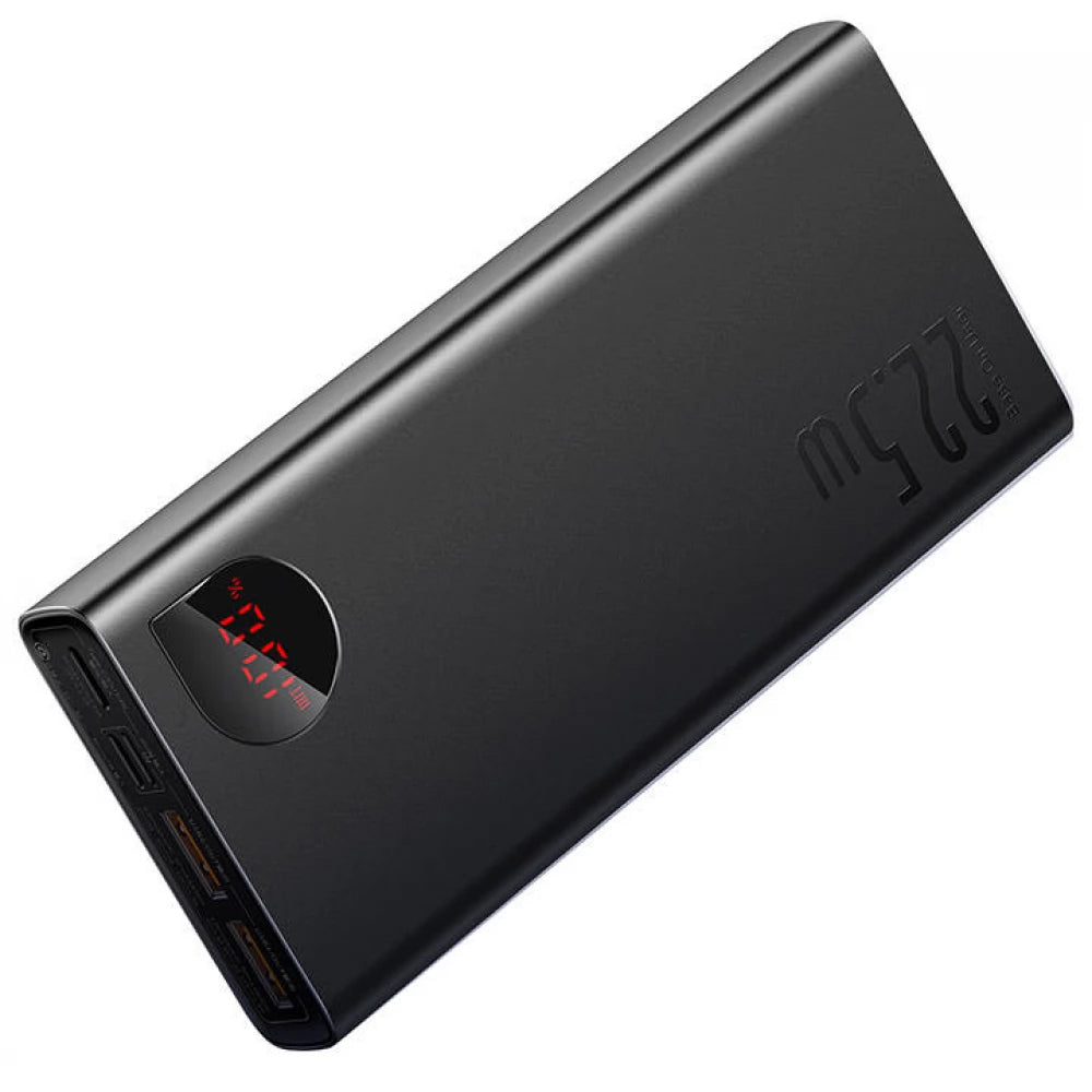 Externe Batterij Baseus Adaman, 20000mAh, 22.5W, QC + PD, 1 x USB-C - 2 x USB-A, Zwart PPAD070101