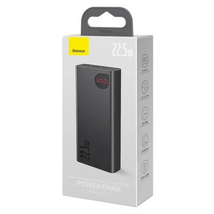 Externe Batterij Baseus Adaman, 20000mAh, 22.5W, QC + PD, 1 x USB-C - 2 x USB-A, Zwart PPAD070101