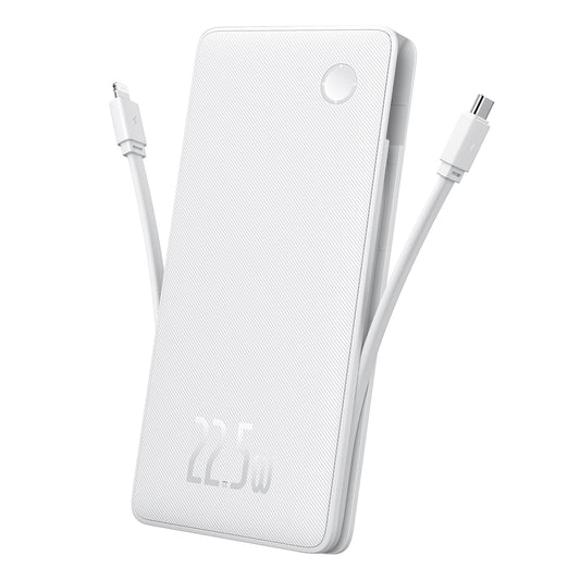 Externe Batterij Baseus Airpow Lite, 10000mAh, 22.5W, QC + PD, 1 x Lightning - 1 x USB-A - 2 x USB-C, Wit P10067501213-00