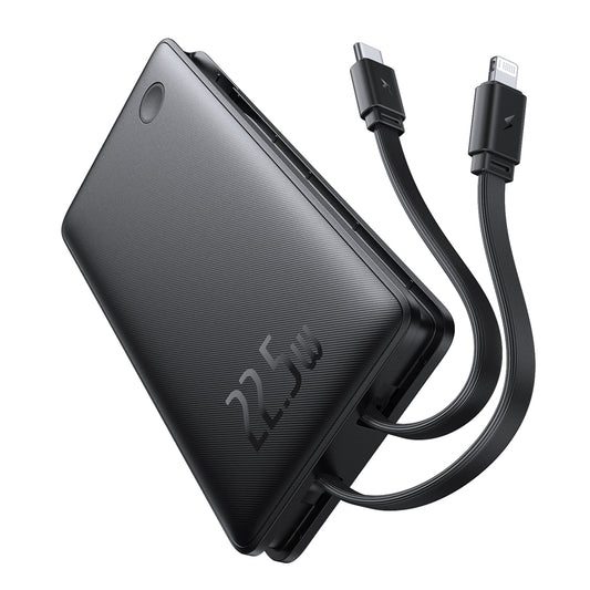 Externe Batterij Baseus Airpow Lite, 10000mAh, 22.5W, QC + PD, 1 x Lightning - 1 x USB-A - 2 x USB-C, Zwart P10067501123-00