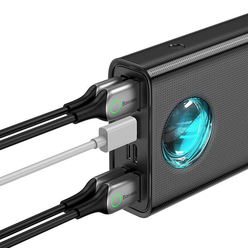 Batterie Externe Baseus Amblight Affichage Numérique, 30000mAh, 65W, QC + PD, 1 x USB-C - 4 x USB-A, Noire PPLG000101