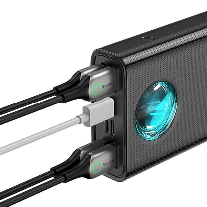 Batterie Externe Baseus Amblight Affichage Numérique, 30000mAh, 65W, QC + PD, 1 x USB-C - 4 x USB-A, Noire PPLG000101
