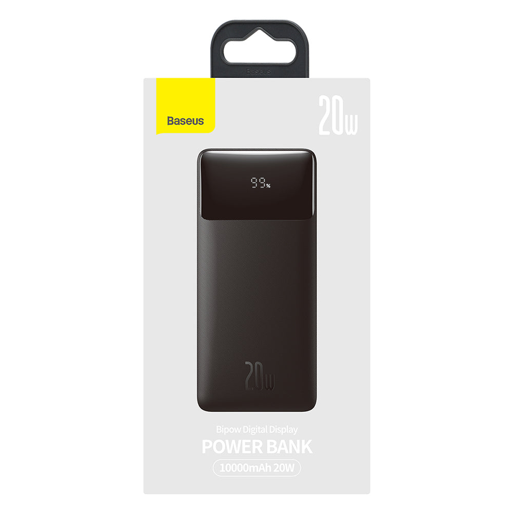 Externe Batterij Baseus Bipow, 10000mAh, 20W, QC + PD, 1 x USB-C - 2 x USB-A, Zwart PPBD050301