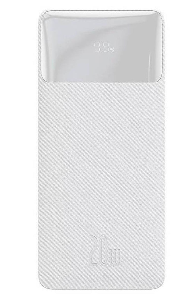 Externe Batterij Baseus Bipow, 10000mAh, 20W, QC + PD, 1 x USB-C - 2 x USB-A, Wit PPBD050502