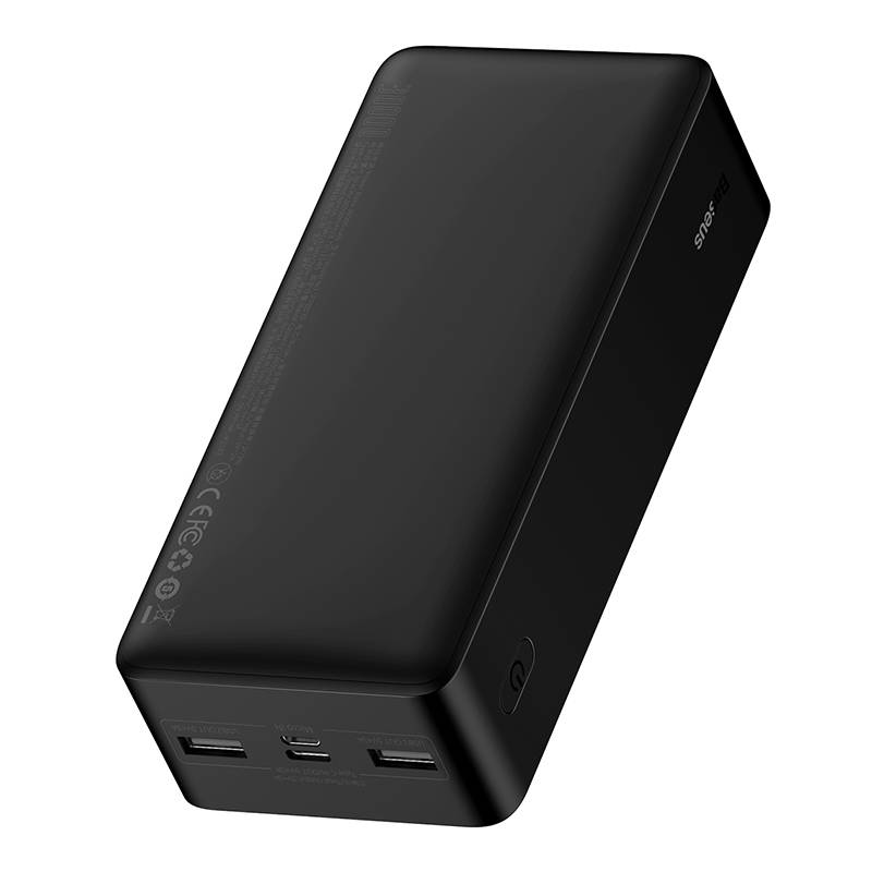 Baseus Bipow Externe Batterij, 30000mAh, 15W, 1 x USB-C - 2 x USB-A, Zwart PPBD05050201 