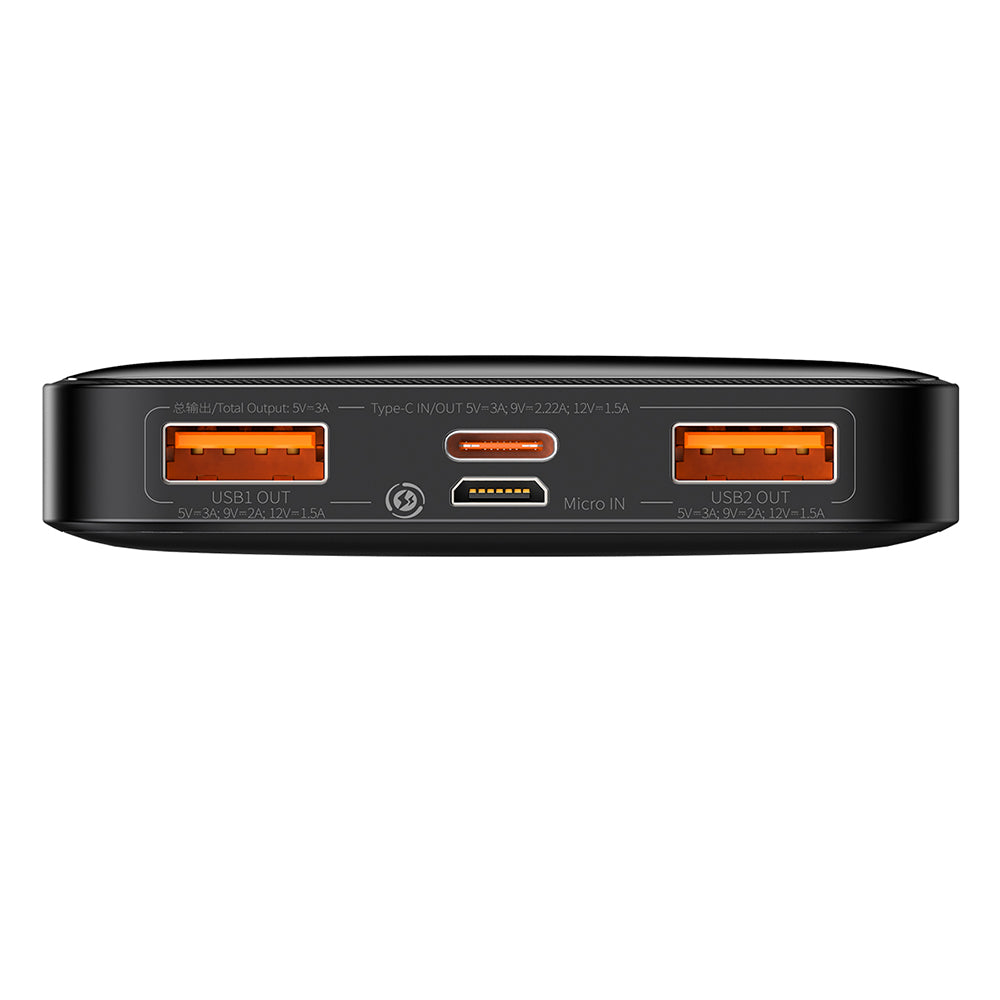 Externe Batterij Baseus Bipow, 10000mAh, 20W, QC + PD, 1 x USB-C - 2 x USB-A, Zwart PPBD050301