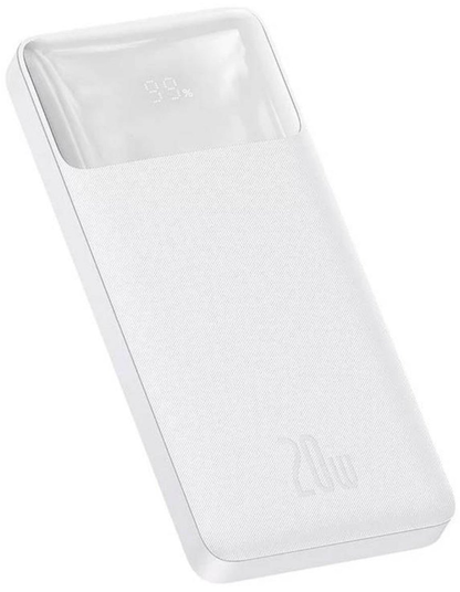 Externe Batterij Baseus Bipow, 10000mAh, 20W, QC + PD, 1 x USB-C - 2 x USB-A, Wit PPBD050502