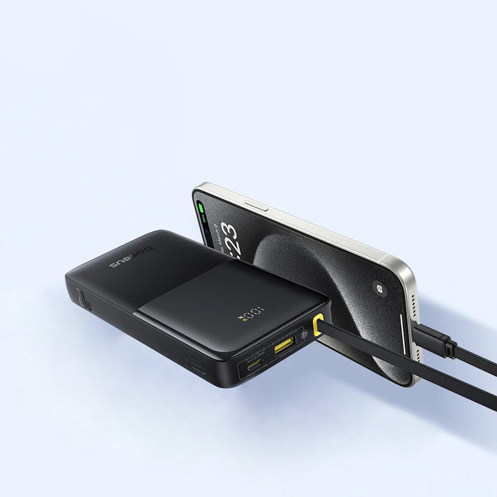 Externe Batterij Baseus Bipow 2, 10000mAh, 20W, QC + PD, 1 x USB-A - 2 x USB-C, Zwart P10077101113-00