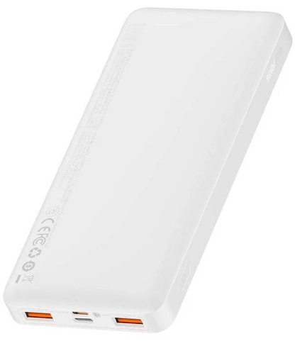 Externe Batterij Baseus Bipow, 10000mAh, 20W, QC + PD, 1 x USB-C - 2 x USB-A, Wit PPBD050502