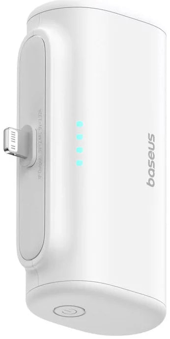 Batterie Externe Baseus Compact, 5000mAh, 20W, PD, 1 x Lightning - 1 x USB-C, Blanche P10068307213-00
