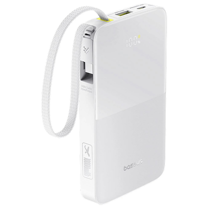 Externer Akku Baseus EnerFill Bipow2 Pro, 10000mAh, 22.5W, QC + PD, 1 x USB-A - 2 x USB-C, Weiß E0027601