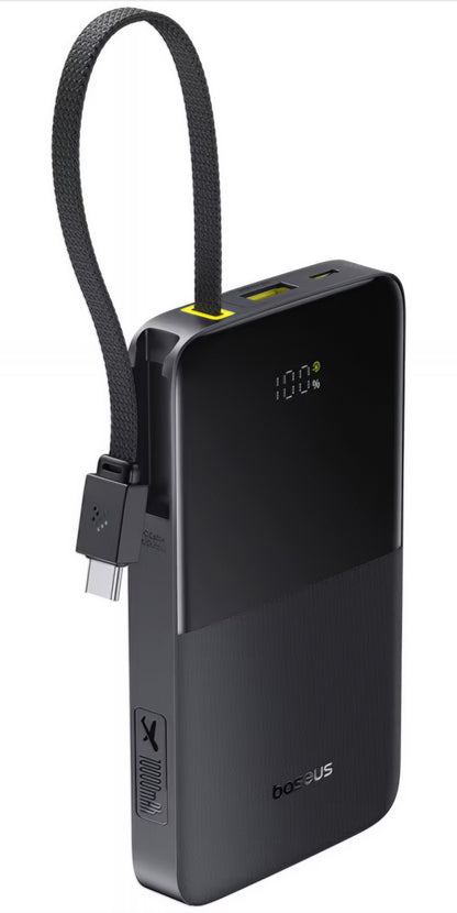 Externe Batterij Baseus EnerFill Bipow2 Pro, 10000mAh, 22.5W, QC + PD, 1 x USB-A - 2 x USB-C, Zwart E0027600