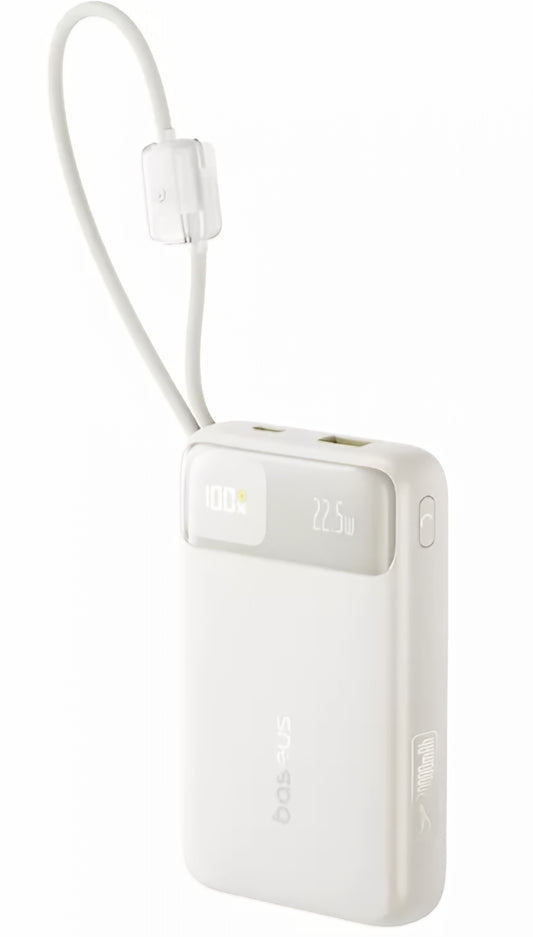 Batterie Externe Baseus EnerFill FC11, 20000mAh, 22,5W, QC + PD, 1 x Lightning - 1 x USB-A - 2 x USB-C, Beige E0027S05