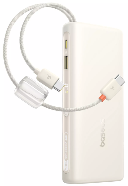 Batterie Externe Baseus EnerFill FC41, 20000mAh, 100W, QC + PD, 1 x USB-A - 3 x USB-C, Blanche E0028N04