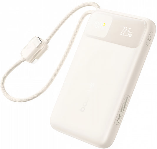 Externe batterij Baseus EnerFill FC11, 10000mAh, 22.5W, QC + PD, 1 x Lightning - 1 x USB-A - 2 x USB-C, Beige E0027R05
