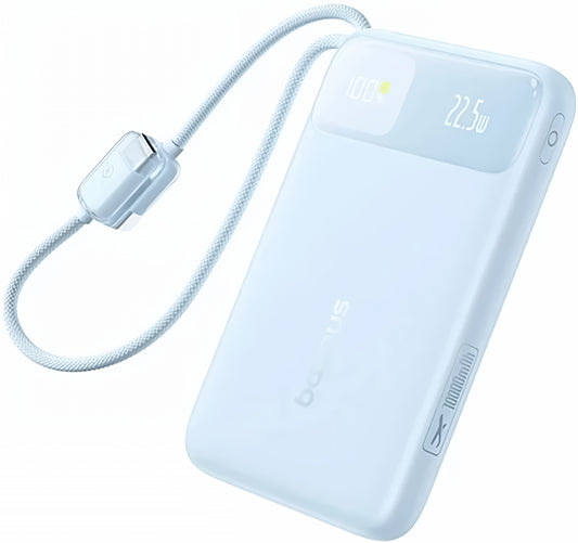 Externe batterij Baseus EnerFill FC11, 10000mAh, 22.5W, QC + PD, 1 x Lightning - 1 x USB-A - 2 x USB-C, Blauw E0027R06
