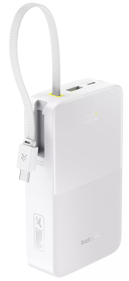 Externe Batterij Baseus EnerFill Bipow2 Pro, 20000mAh, 22.5W, QC + PD, 1 x USB-A - 2 x USB-C, Wit E0027700
