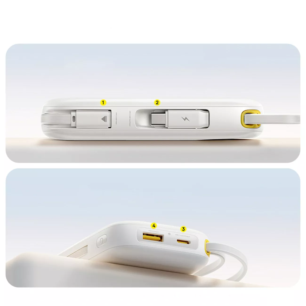 Batterie Externe Baseus EnerFill FC31, 20000mAh, 45W, QC + PD, 1 x Lightning - 1 x USB-A - 2 x USB-C, Blanche P10082105213-00