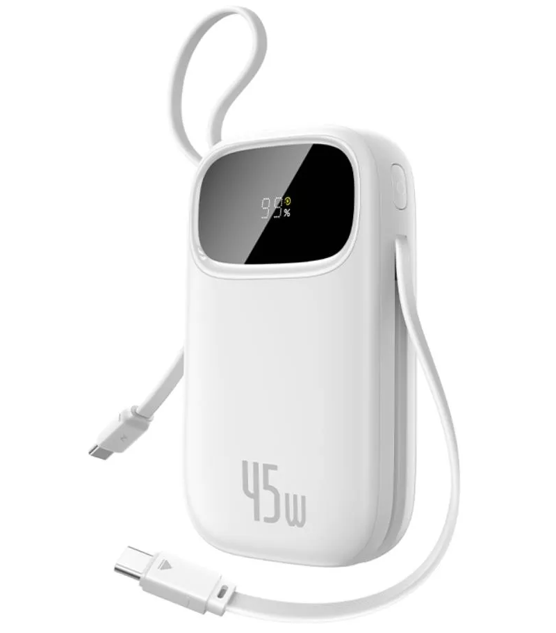 Batterie Externe Baseus EnerFill FC31, 20000mAh, 45W, QC + PD, 1 x Lightning - 1 x USB-A - 2 x USB-C, Blanche P10082105213-00