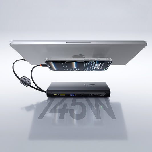 Externe batterij Baseus EnerFill FC41, 25000mAh, 145W, QC + PD, 1 x USB-A - 3 x USB-C, Zwart E0028H03
