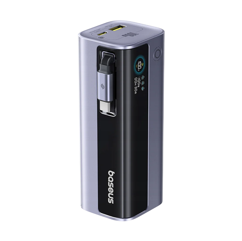 Externer Akku Baseus EnerGeek GR11, 10000mAh, 100W, QC + PD, 1 x USB-A - 2 x USB-C, Grau E0027A01