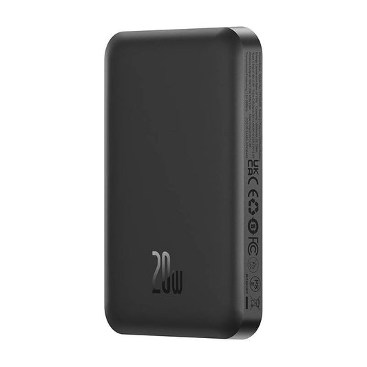 Baseus Magnetische Mini Draadloze Externe Batterij, 5000mAh, 20W, PD + FQI, 1 x QI - 1 x USB-C, Zwart P10022107113113-00