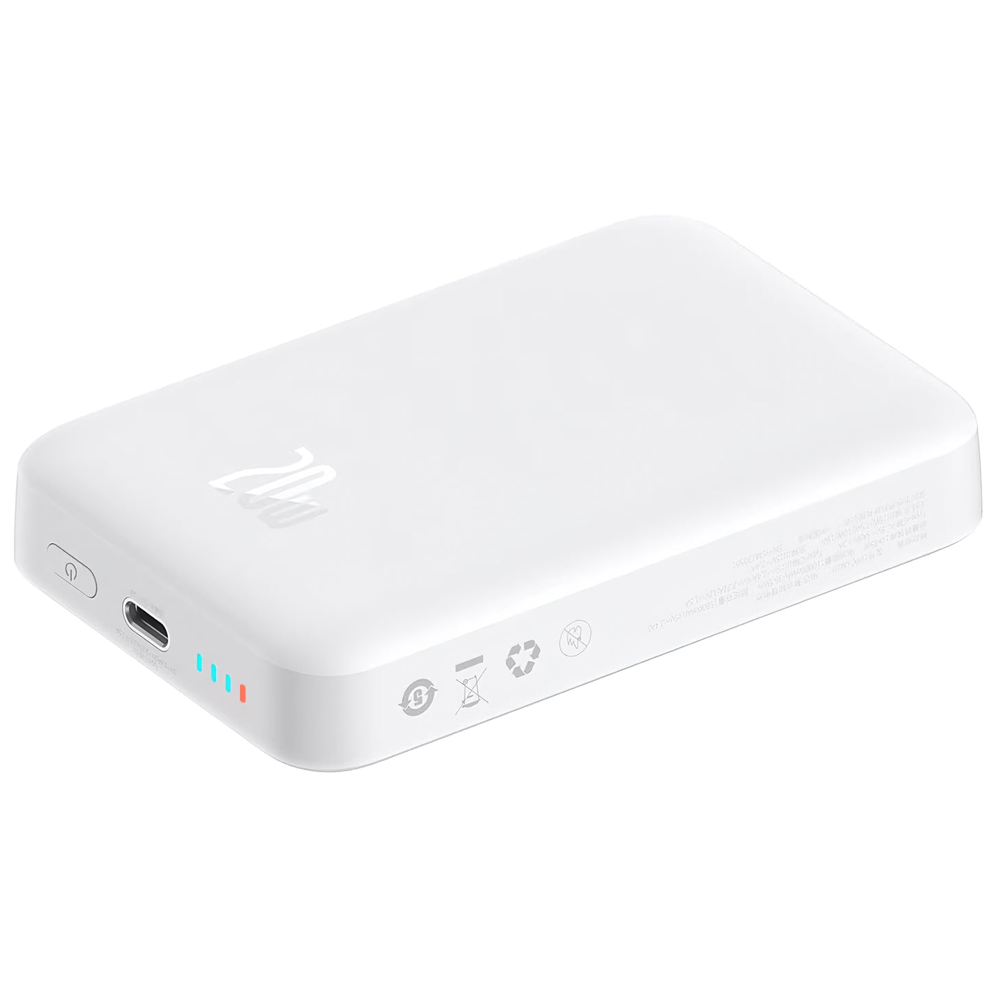 Externe Batterij Baseus Magnetic Mini, 10000mAh, 20W, PD + FQI, 1 x USB-C, Wit P10059001223-00
